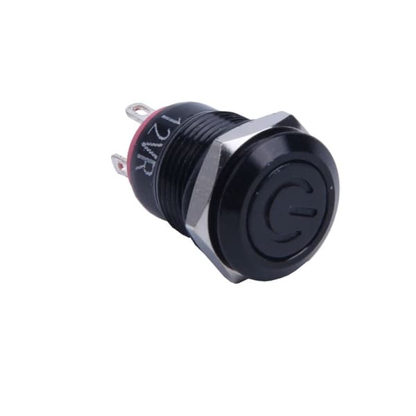 12V 2A 9,5 mm LED-metallhette Momentary Power Button Switch DIY Bilmodifisert, Rød