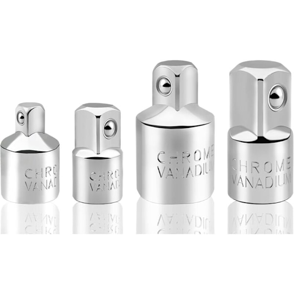 4-pack Hylsadapterset Ratschadapter Hylsreducer 1/2\" till 3/8\", 3/8\" till 1/2\", 1/4\" till 3/8\", 3/8\" till 1/4\" Ratschadapter för Hylsor