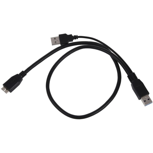 Datakaapeli - USB 3.0 Y-kaapeli Mini-tyyppi Y-kaapeli B Uros Vakiotyyppi A Musta