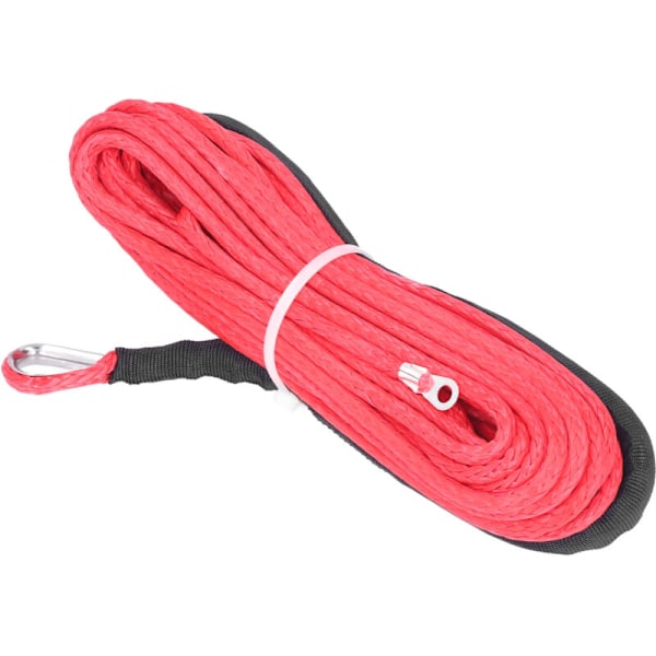Tilhenger vinsj tau 6mm x 15m/1/4inx50ft Rød erstatning syntetisk fiber for SmittyBilt SUV lastebiler ATV