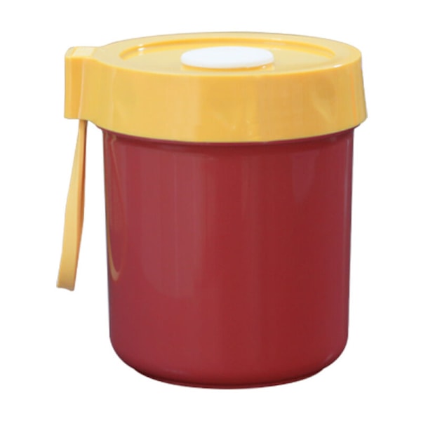 Yoghurtbehållare med lock, plastsoppskopp, bärbar frukostkopp, kök sovsal（röd hagtorn）