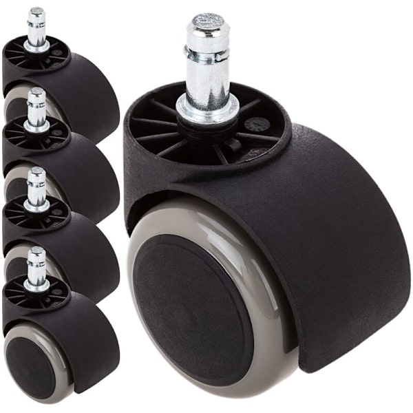 Svänghjul i nylon och PVC utan broms 50 mm M10 grå färg (set om 5)