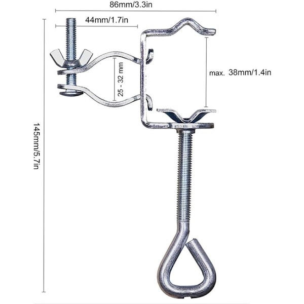 Parasollhållare, Parasollhållare för Bord, Bordsklämma för Trädgårdsparasoll, Metallparasollhållare för Balkong, Parasoll, Strand, Fiske, Terrass, Balkong