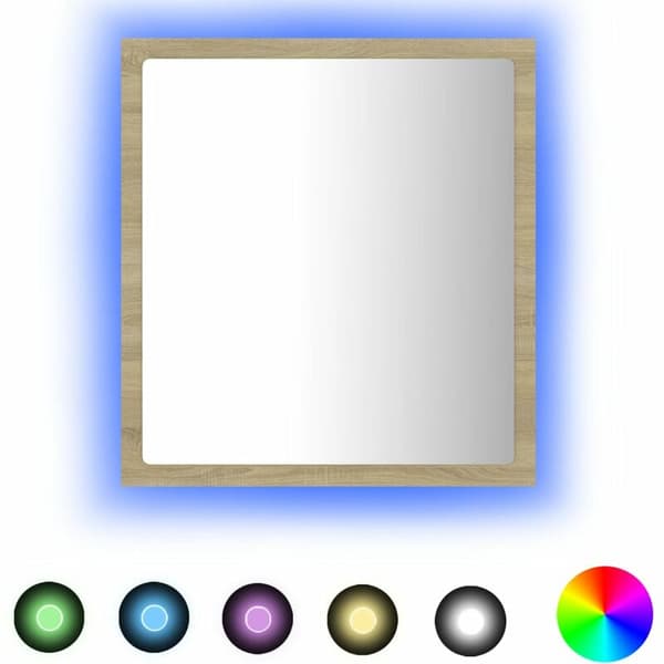 LED-badrumsspegel Sonoma ek 40x8,5x37 cm Akryl