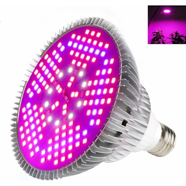 Kasvuvalo E27 100W 150 LED Kasvuvalo Täyspektrinen LED Kasvuvalo Kukille ja Vihanneksille Sisätiloihin/Kasvihuoneeseen/Puutarhaan [1 Pakkaus] - RWGarden › Puutarhanhoito