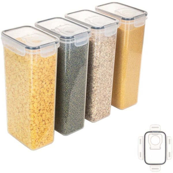 Simple Lufttætte Gennemsigtige Opbevaringsbeholdere, Vakuum Fugtsikre Gennemsigtige Friskhedsopbevaringsbeholdere med Låg, Stabelbare Pantry Opbevaringsbokse