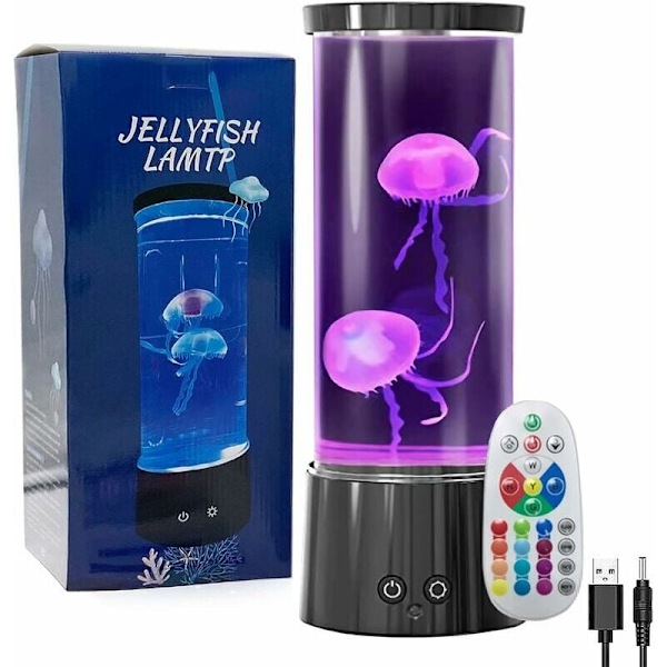 Lava Aquarium Manetlampa - LED Manet Nattlampa med 16 Färger, Fjärrkontroll, Avslappnande Födelsedagspresent för Män och Kvinnor
