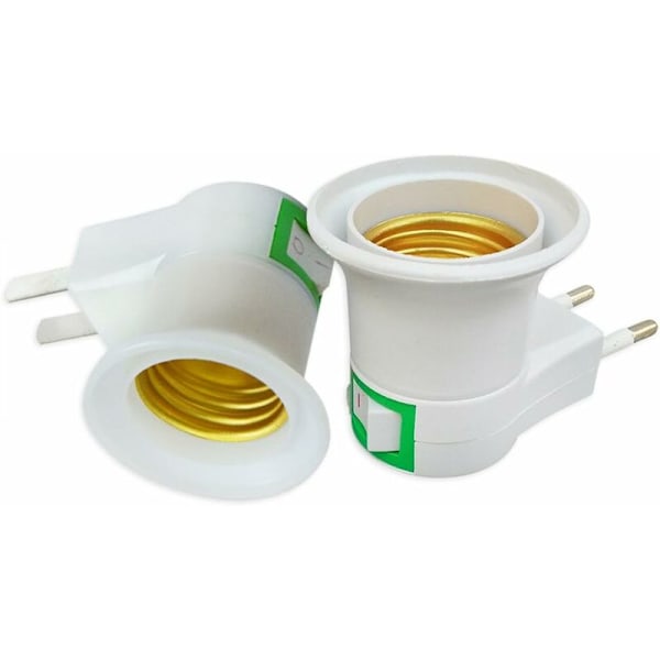 Lamp Socket Adapter EU-kontakt Säkerhetsbrytare Lampfäste med På/Av-kontrollbrytare, E27 Sockel Lampfäste Lampfäste av