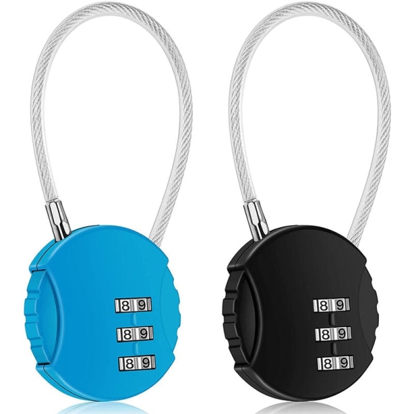 2 Pack Outdoor Waterproof 3-Digit Combination Locker for School Gym Locker, Sports Locker, Fence, Tool Box, Door