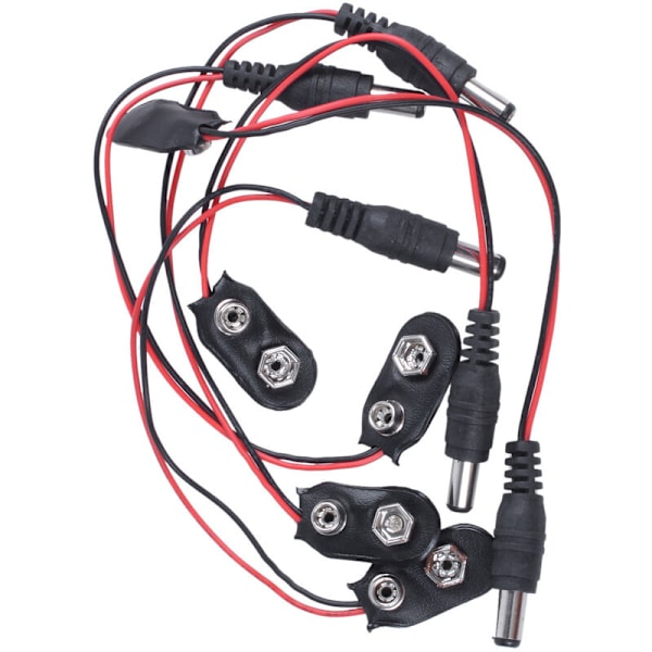 5 stk. 5,5x2,1mm han DC 9V batterispændestik strømkabel stik