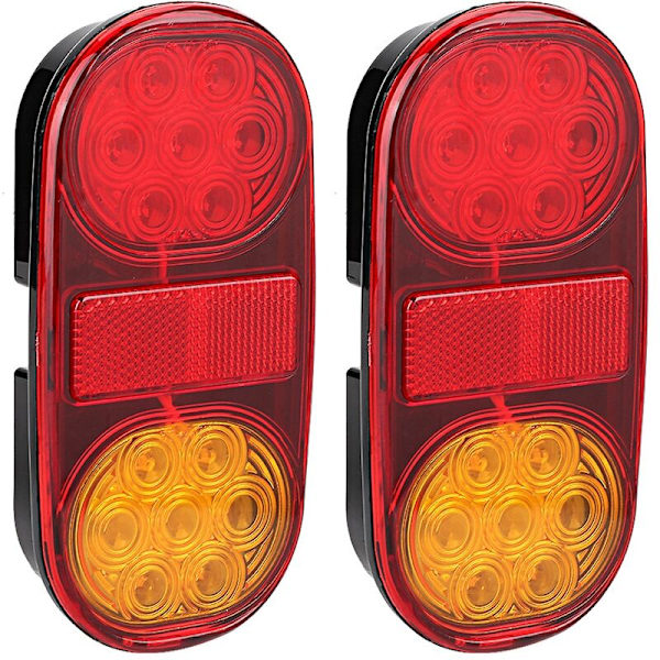 12V Universal Lyssterk LED Baklykt med Nummerplate Lys for Buss Bobil Tilhenger