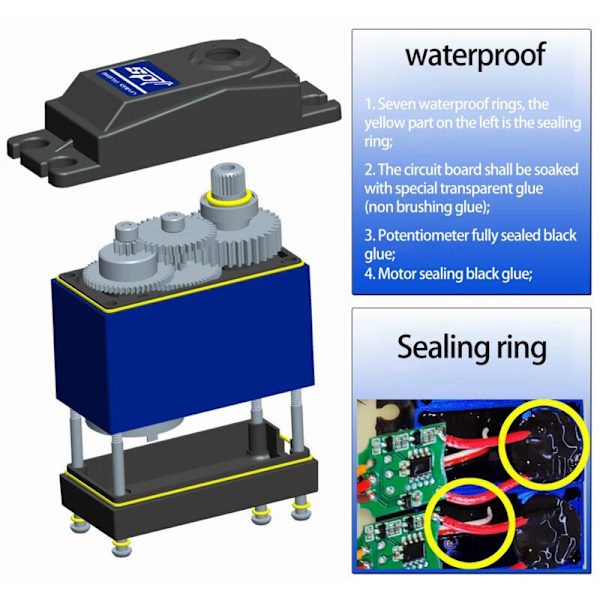 5425LV-W 25KG Suuri Vääntömomentti Digitaalinen RC Servo-Osat Ohjausvaihde 90 Astetta