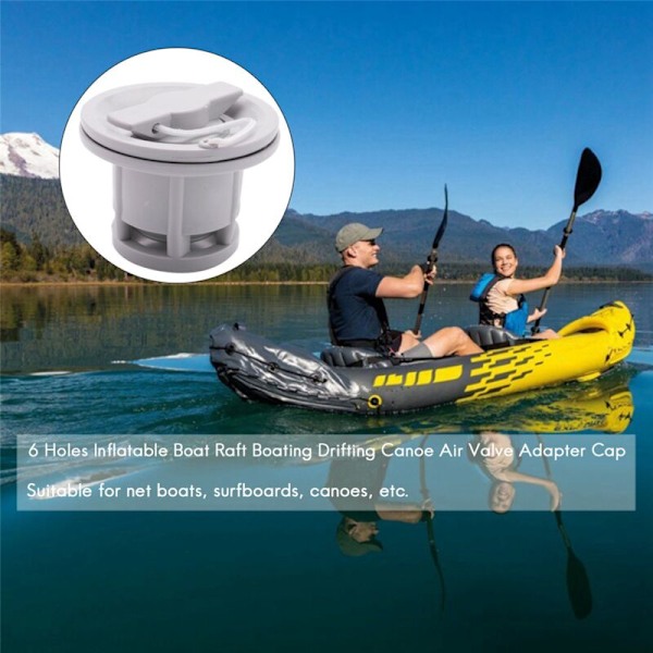2X 6 Huller Oppustelig Båd Drift Kano Raft Adapter