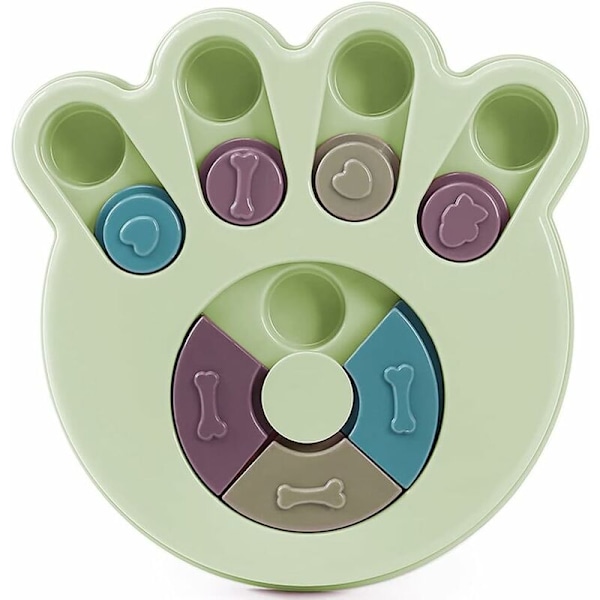 Hundpusselmatare, Utbildande Hundleksak, Interaktiv Hundleksak, Interaktiv Godisdispenser, Förbättra IQ Hundmatare (Fot Verde)
