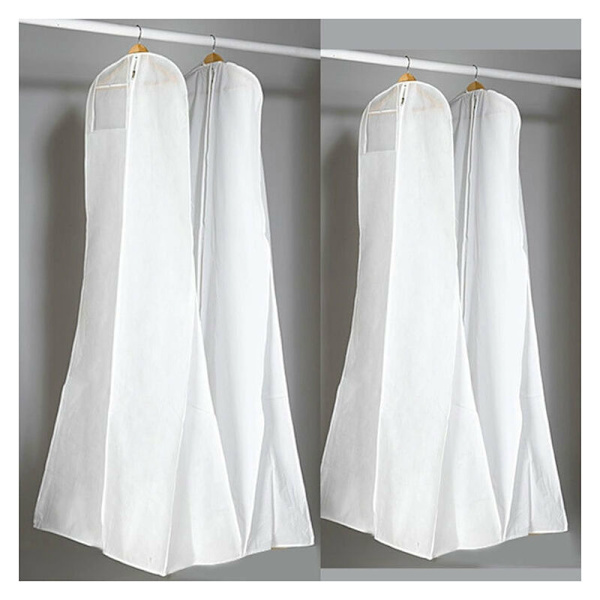 71 Tommer Bryllupskjole Cover Bag Åndbar Støvbestandig Brudekjole Garment Opbevaringspose Beskytter Sort (180  80 cm)-DENUOTOP
