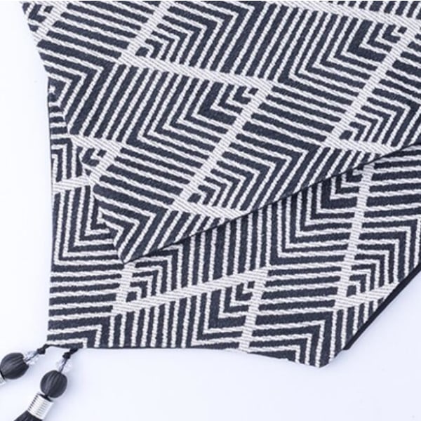Inomhusmöbler>Inredning>Dekorativa föremål Bordsflagga geometriskt mönster jacquard bomull och linne svart och vitt (32,5*220cm, stor våg)