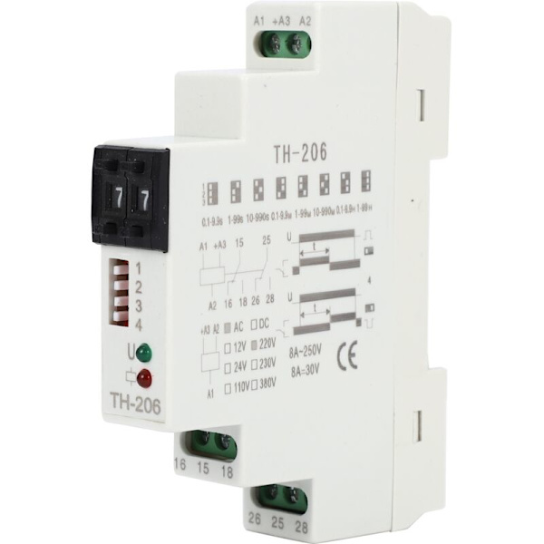 TH-206 220V Universal High Precision Cyclic Time Delay Relay för mekaniska automatiserade styrsystem