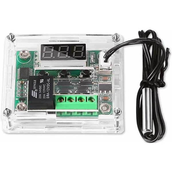 1 stk. 12V temperaturstyringsmodul med hus, XH W1209 display digital termostatmodul med vandtæt NTC-probe