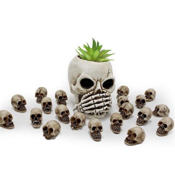20 kappaletta simuloitu kallo malli moderni mini kallo DIY Halloween koriste hauska malli kokoelma