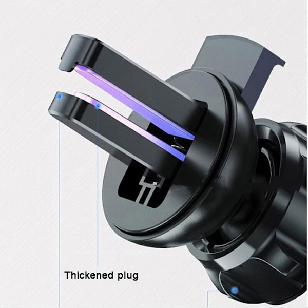 Trådløs induksjonsbillader, automatisk klemmende induksjonsbillader 360° rotasjon biltelefonladerklips for iPhone Samsung Huawei LG alle enheter
