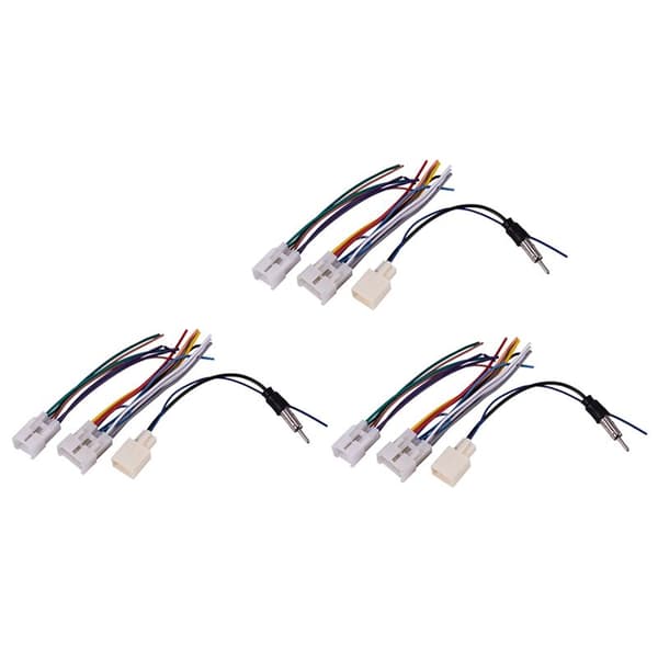 6X Bilstereo CD DVD-kabelsett med antenneadapterkabel