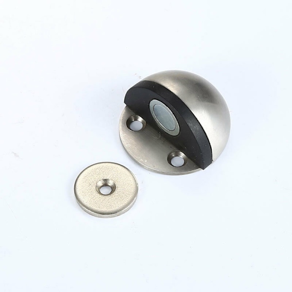 2 kpl Metalliset Magneettiset Ovienpysäyttimet, Ruuvattavat Lattia-Ovienpysäyttimet, Porattavat Itsekiinnittyvät Ovienpysäyttimet Ovien ja Seinien Suojaksi, Harjattu Teräs