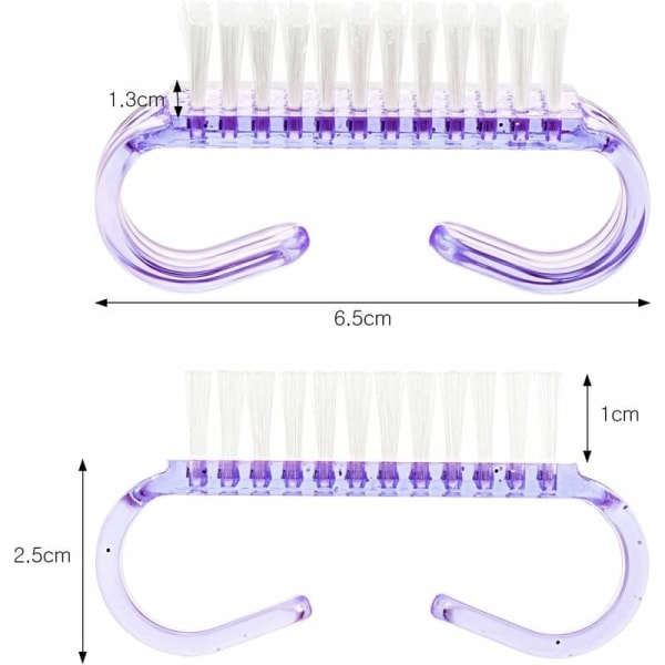 4 kappaletta kahvallinen kynsiharja kynsien puhdistusharja kynsiharjat muovinen kynsien puhdistusharja, 2,6 x 0,5 x 1,4 tuumaa (violetti)