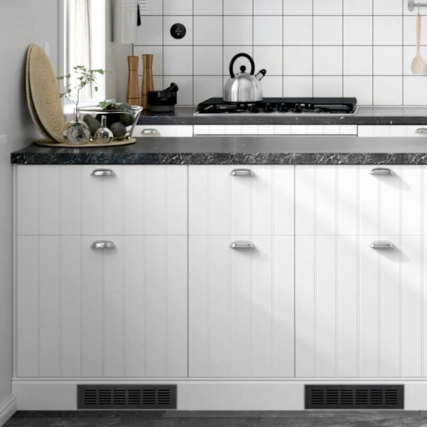 Ventilationsrist til sokkel, aluminium base 200x60mm, sort farve