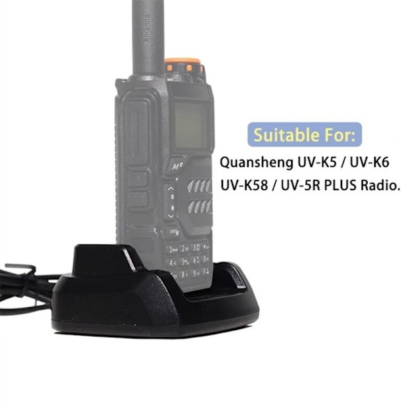 C-51 Batterilader Skrivebordsladingstasjon for UV-K5/UV-K6/UV-K58/UV-5R pluss Toveisradio EU-kontakt