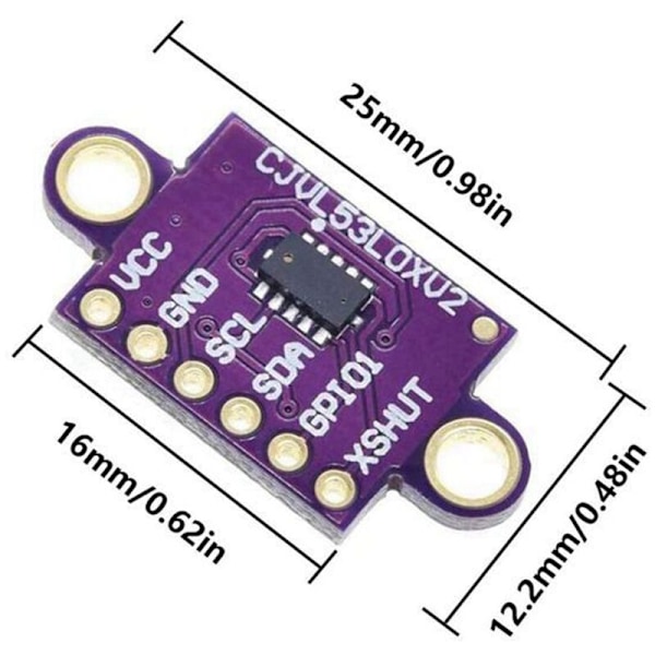 VL53L0X ToF Telemetri Sensor Tidsburst 940Nm -VL53L0XV2 Avståndsmätare Modul I2C IIC