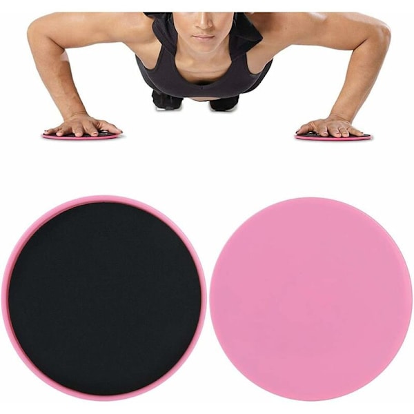 DENUOTOP Basic Sliders, 2 kpl Liukulevyjä Koko Kehon Treeniin, Käytä Matolla Tai Kovilla Lattioilla, Pinkki-DENUOTOP