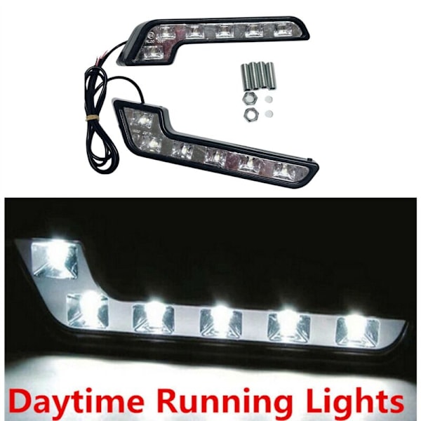 6X 12V Super DRL LED-varselljus för bilar, vattentäta dimljus för automatisk körning