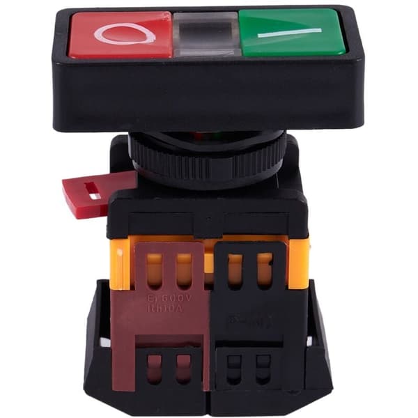 AC 220V Gul Lys ON-OFF START STOP Momentary Trykknap Switch 1 NO 1 NC