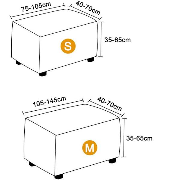 Lett å leve Stretch Ottoman Trekk Folding Oppbevaringskrakk Møbelbeskytter Myk Rektangulær Trekk med Elastisk Bunn