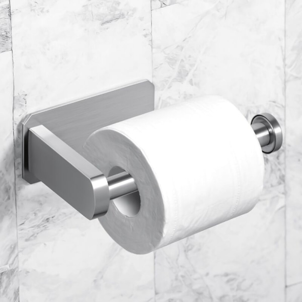 Itsekiinnittyvä WC-paperiteline - Kylpyhuoneen WC-paperitelineen pidike Ei poraa Harjattu