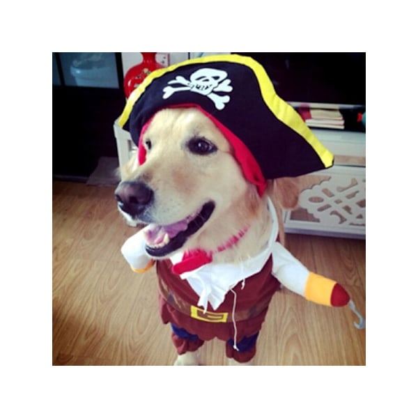Hundkläder Halloween Pirat Hund Kostym Festkläder Hund Valp Katt Halloween Jul Påsk Semester Fest Evenemang