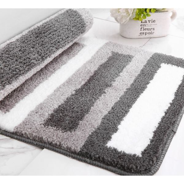 Halkskyddad badrumsmatta, köksmatta, fluffig badrumsmatta, mjuk mikrofiberduschmatta, snabbtorkande, absorberande, maskintvättbar（60x90cm）