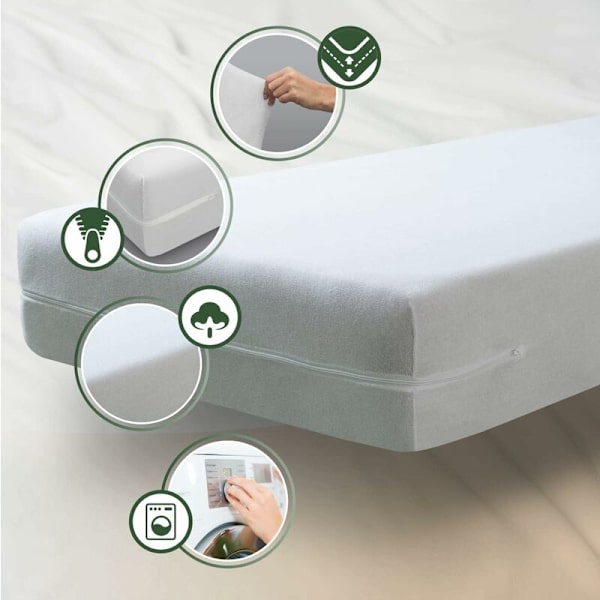Elastinen patjansuojus, 100% puuvillafroteepinta  Pieni vuode 90cmX200cmX30cm  Patjansuojus  Patjanpehmuste  Koko patjan suojus - DENUOTOP