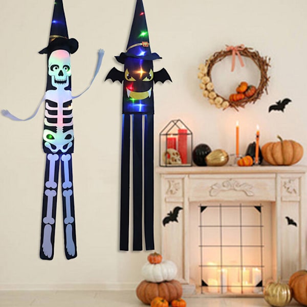 Halloween-kallotuulilippu, Halloween-koristevalot kalloluuranko-lyhdyt