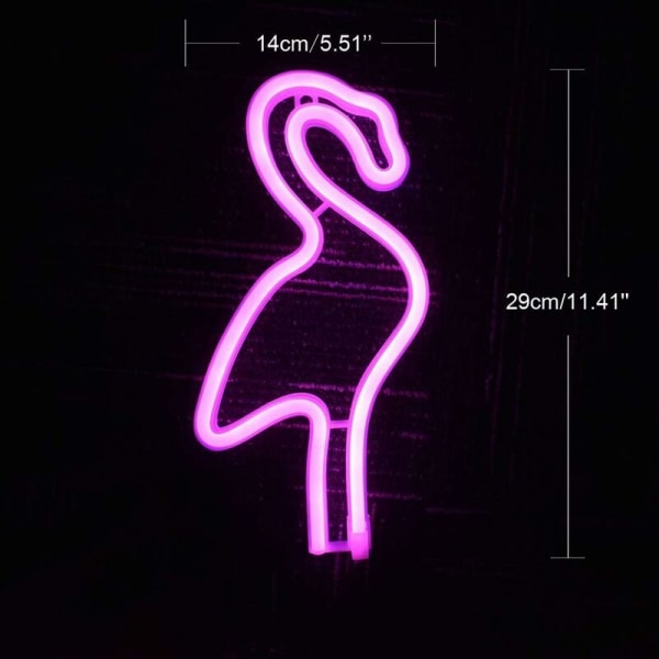 LED Neonljus i form av rosa flamingo, USB 3-polig AA-driven flamingo nattljusskylt, juldekorationer, semesterdekoration, sovrumsbröllop B