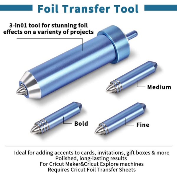 Foil Transfer -setti Explore Air 2/Explore Air 3:lle, 3-in-1-työkalut ja terät Maker/Maker 3:lle