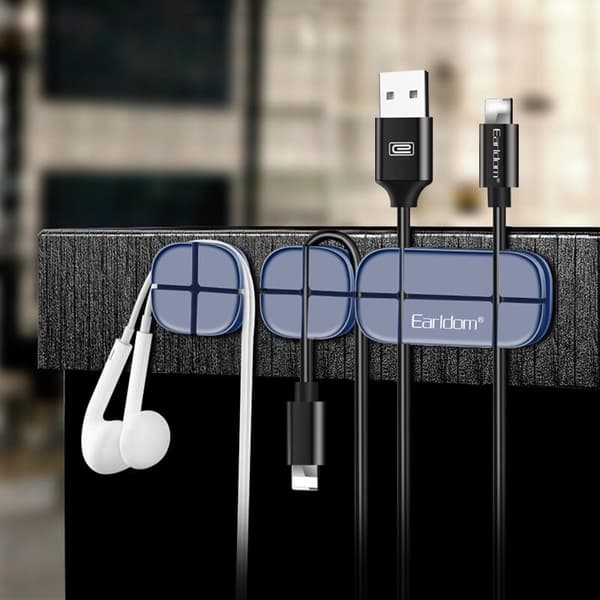 Kabelopbevaring Kabelarrangør Hovedtelefon Kabel Fixer Desktop Office Wrap Kabelbinder Klem Kabelbinder