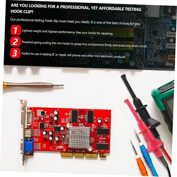 2 stk Trådsett Verktøy Hook Multimeter Bananplugger Testledninger Multimeter Bananplugger Tilbake Probe Kit Teleskop Tang Sett