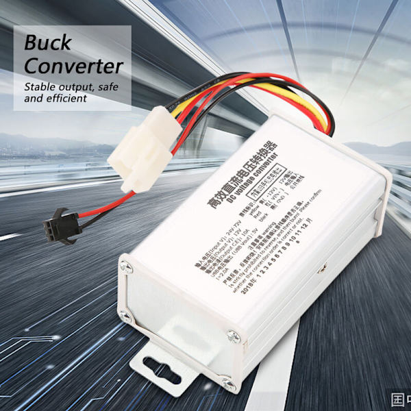 DC-omvandlare Steg Ned Strömförsörjningsmodul 24V-72V till 12V10A USB-utgång 5V2A
