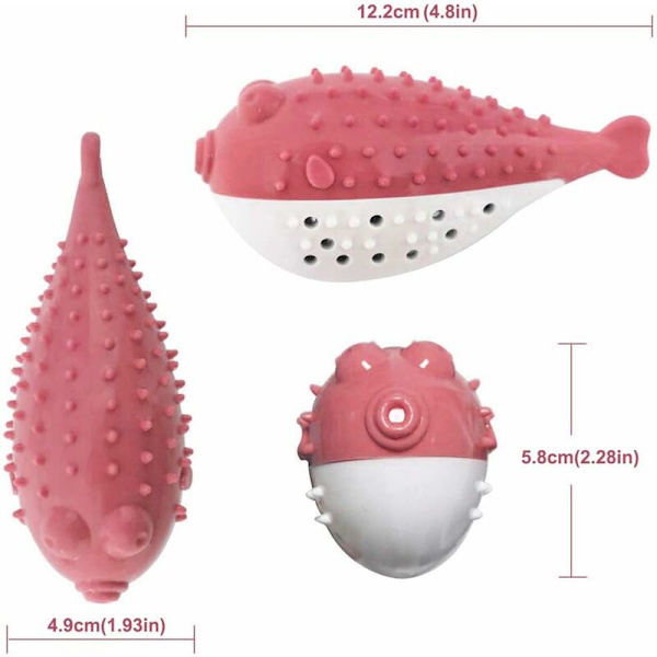 Kattandborste leksak, katt leksak sili molar leksak tugga kon leksak kattunge kattmynta tandborste fiskform interaktiv leksak kattandhygien (rosa)-