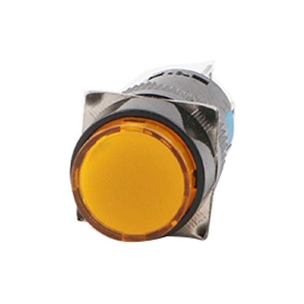 DC 6V Gul Knappbrytare med Självlåsande Lampa LA16Y-11DZ Lampa med Självlåsande Knappbrytare 16 Mm Pack 4