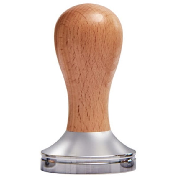 Kaffe Tamper 53MM Bøg Massivt Træ Flad Base Espresso Pulver Hammer Barista Værktøj Kaffe Tilbehør