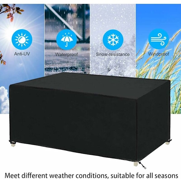 Rektangulært havebordbetræk Vandtæt betræk 250x150x90cm til havemøbler Beskyttelsesbetræk til havemøbler Presenning Udendørs møbler
