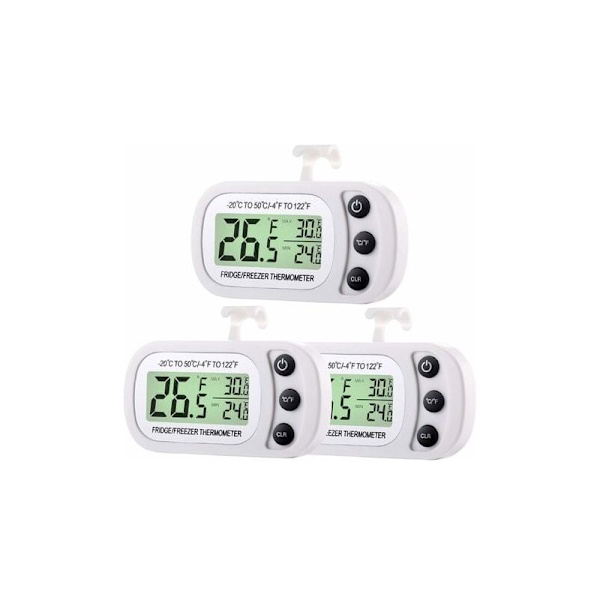 Digitalt Termometer for Kjøleskap og Fryser Romtermometer for Kjøleskap Vanntett Temperaturtermometer for Kjøleskap med Max Reco