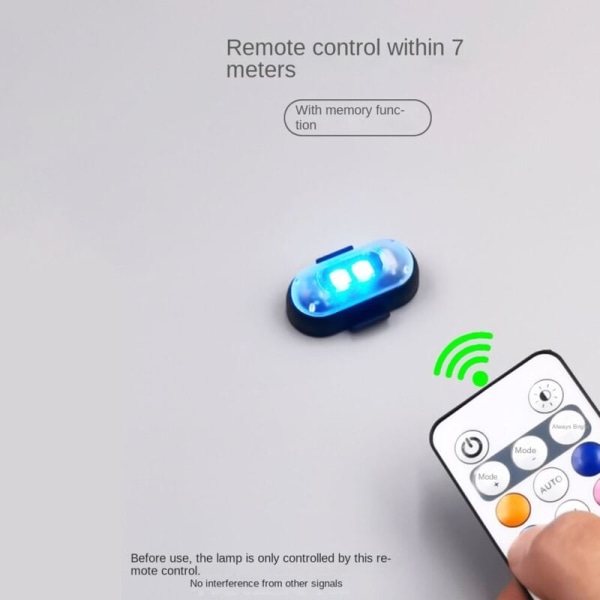 4 st LED Varningsljus Universal Mini Signal Drone med Fjärrkontroll Blinkande Ljus 8 Färger Indikator